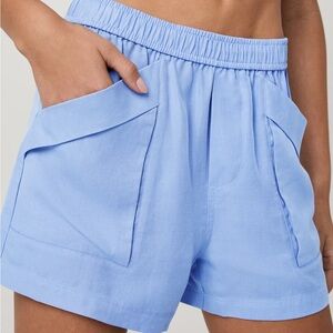 Vuori High Waist Sky Blue Women's   Trestles Twill  Short Bluebell